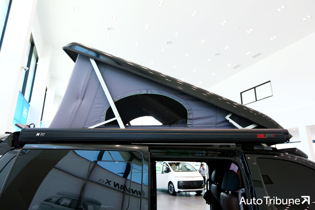 ▲유니캠프 유니밴 RT  팝업 루프 텐트는 특허 제10-2266162호로 등록되어 있다.(사진=양봉수 기자)