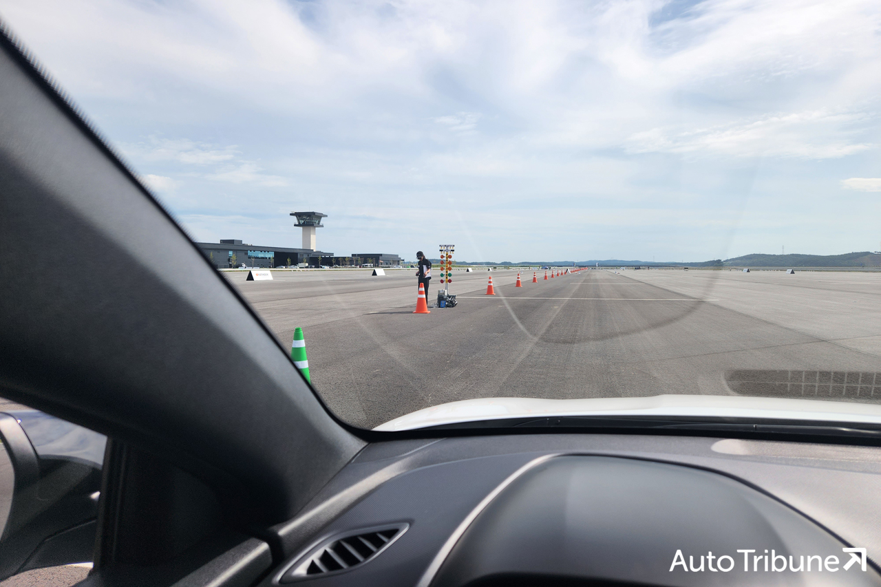 ▲현대 벨로스터 N 드래그는 긴장감을 불러 일으키기 충분 했다.(사진=김예준 기자)