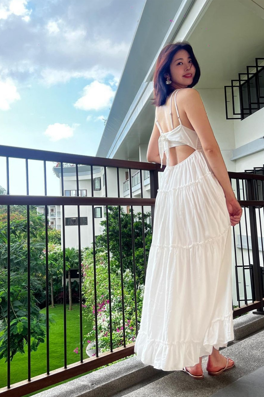 ▲Seo Dong-ju usando um vestido branco (Foto = conta de Seo Dong-ju no Instagram)