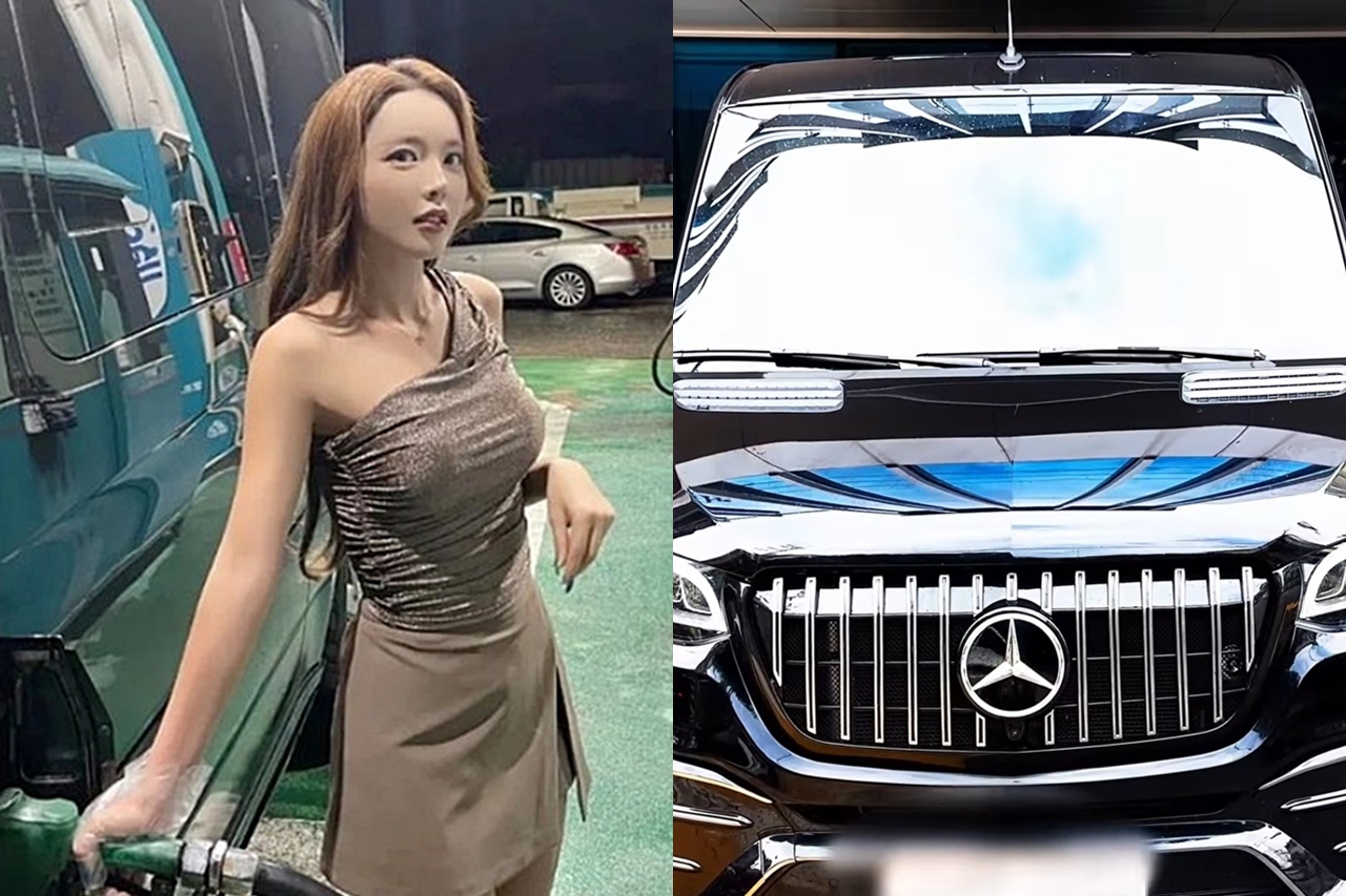 홍진영과 벤츠 스프린터 /사진=SNS, 유튜브'쌈바홍'