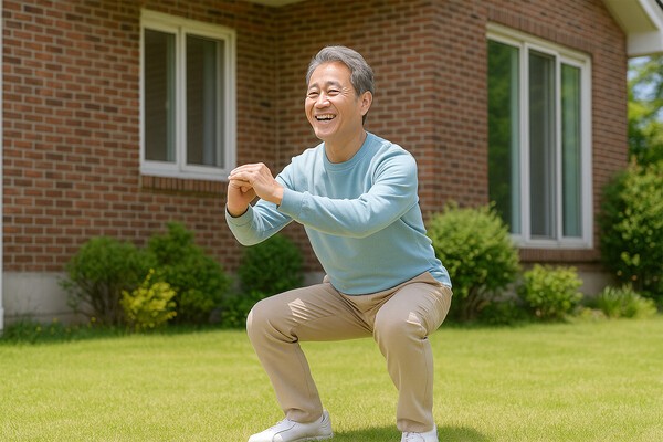 스쿼트하는 중년 남성 /사진=OpenAI