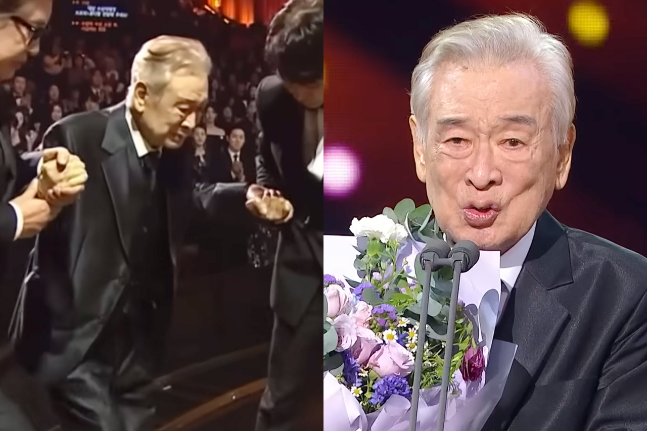 2024 KBS 연기대상에서 대상을 수상한 원로배우 이순재 /사진=유튜브 KBS