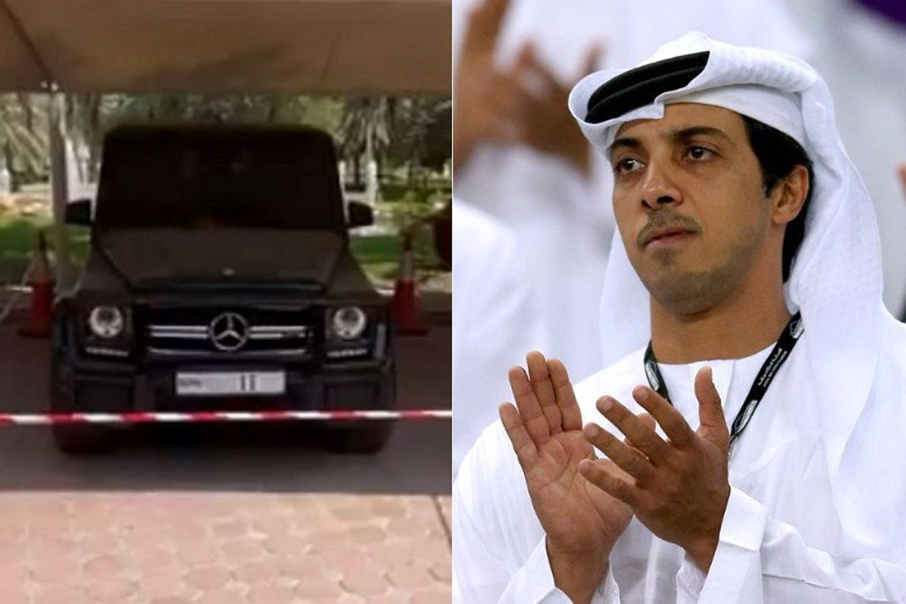 차 주변으로 울타리를 설치한 함단 왕세자, 우측은 만수르 /사진=faz3 인스타그램