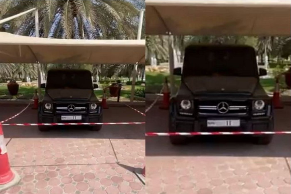 차 주변으로 울타리를 설치한 함단 왕세자 사진=faz3 인스타그램