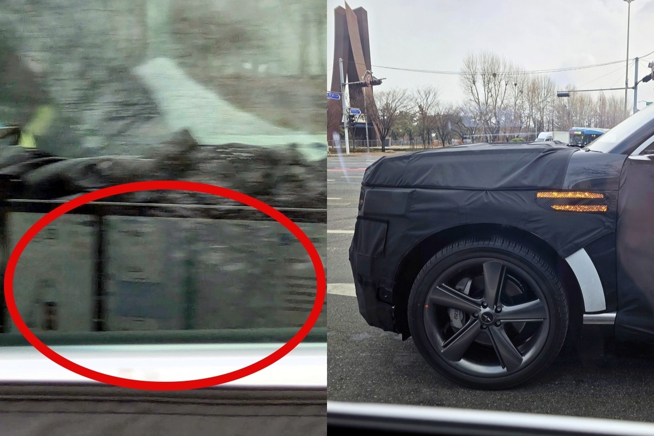 "조수석까지 꽉 채운 40인치 디스플레이"... 제네시스 GV90, 실내 '포착'