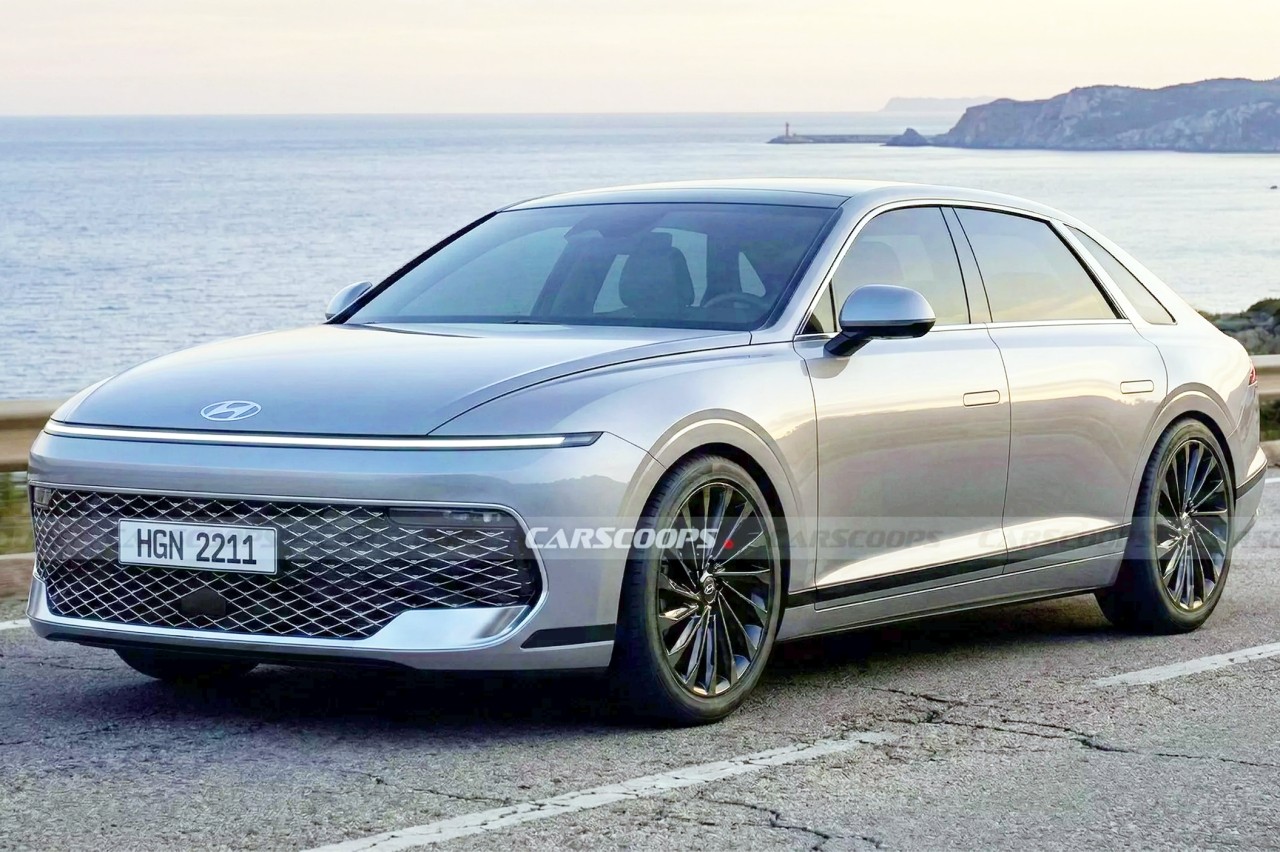 현대 그랜저 부분 변경 모델 예상도 /사진=Carscoops