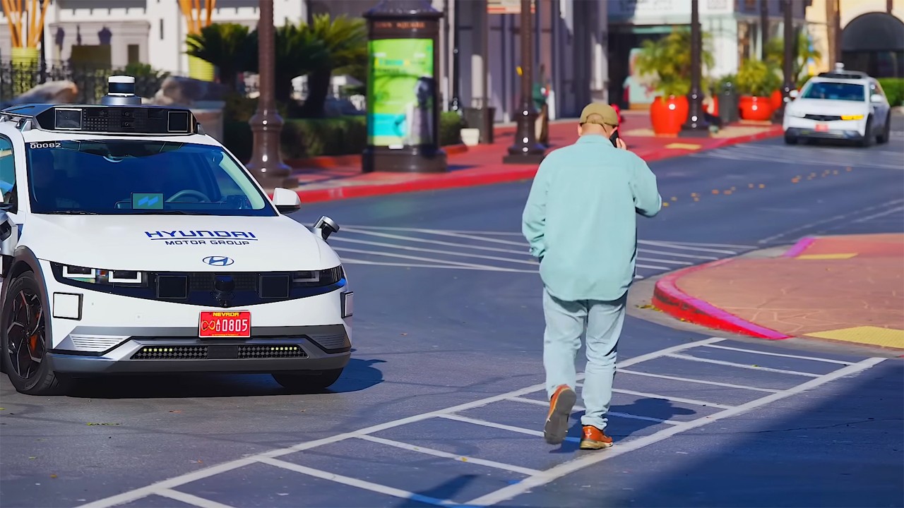 모셔널 자율주행 아이오닉 5 로보택시가 라스베이거스 도심에서 운행되는 모습 /사진=현대차