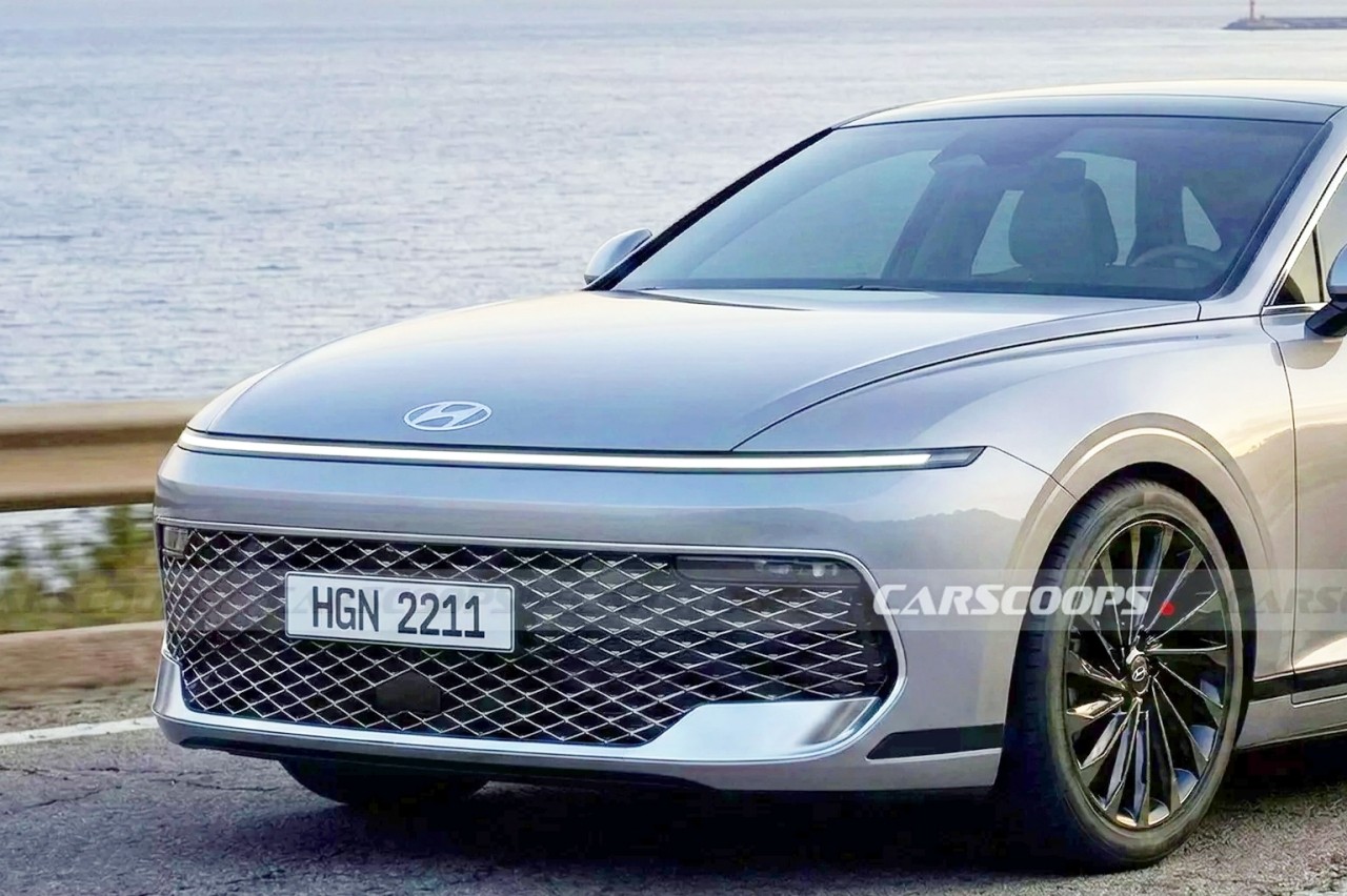 현대 그랜저 부분 변경 모델 예상도 /사진=Carscoops