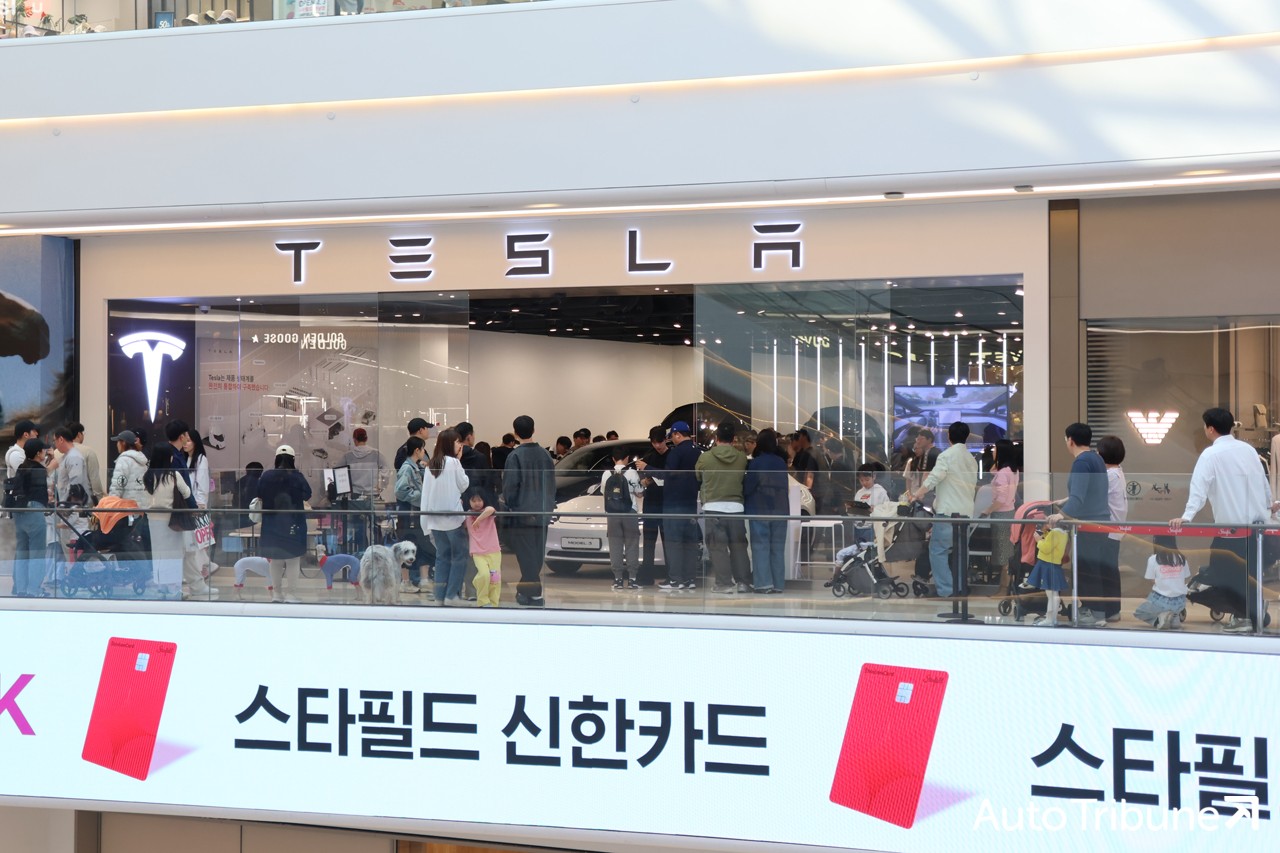 스타필드 하남 테슬라 전시장  /사진=양봉수 기자