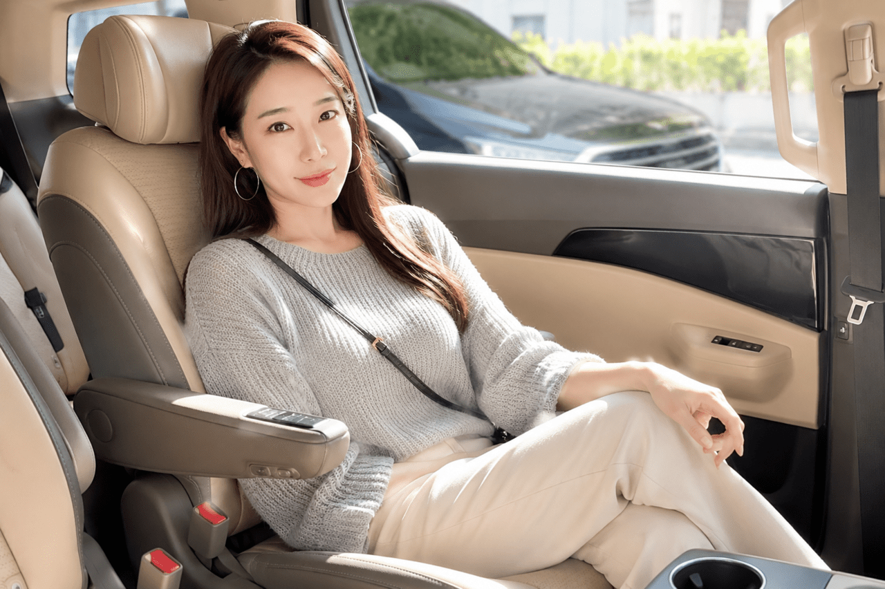 기아 카니발의 여유로운 뒷좌석 /사진=AI생성, 편집=오토트리뷴