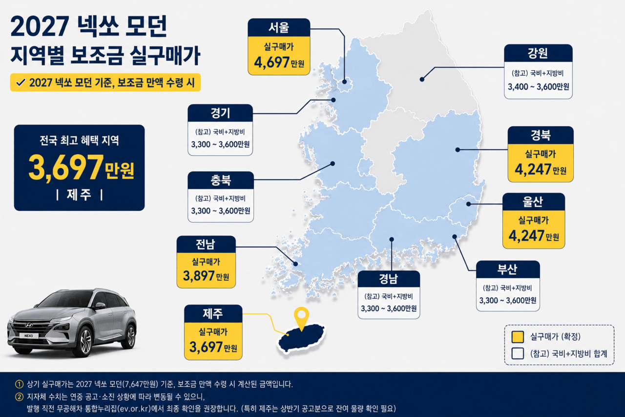 전국 지역별 보조금 지도 /제작=오토트리뷴
