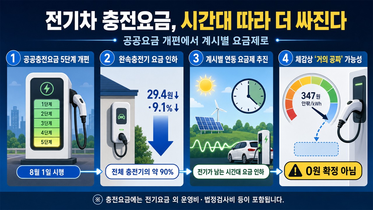 8월부터 실제로 시간대에 따라 충전요금이 달라진다. 기사 이해를 돕기 위한 AI생성 이미지 /제작=오토트리뷴
