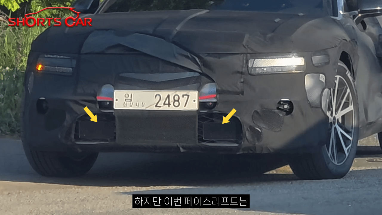 제네시스 G90 부분변경 스파이샷 /사진=유튜브 '숏카(ShortsCar)'