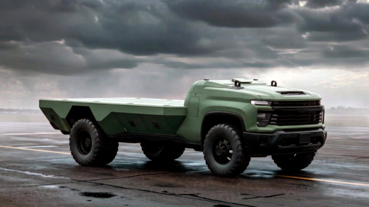GM 디펜스 UGV 콘셉트의 적재부와 전면 /사진=GM 디펜스 